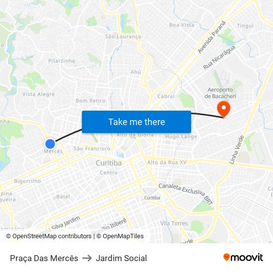 Praça Das Mercês to Jardim Social map