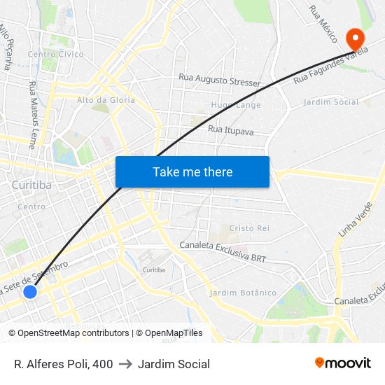 R. Alferes Poli, 400 to Jardim Social map