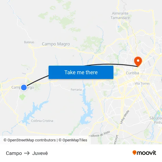 Campo to Juvevê map