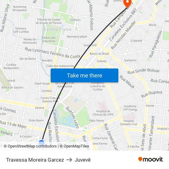 Travessa Moreira Garcez to Juvevê map