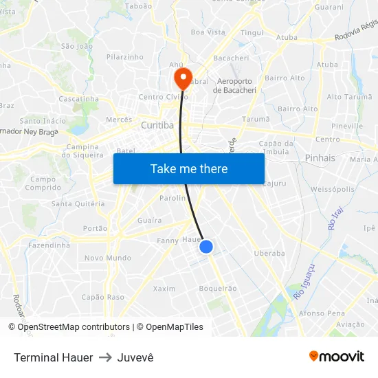 Terminal Hauer to Juvevê map