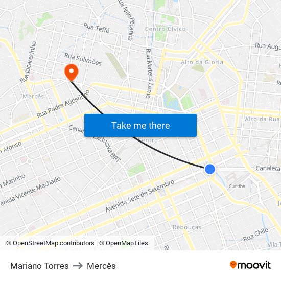 Mariano Torres to Mercês map