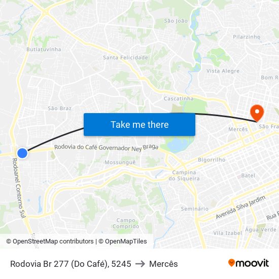 Rodovia Br 277 (Do Café), 5245 to Mercês map