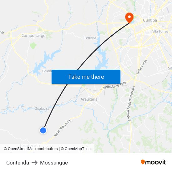 Contenda to Mossunguê map