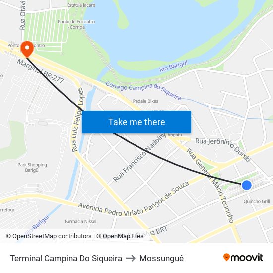 Terminal Campina Do Siqueira to Mossunguê map