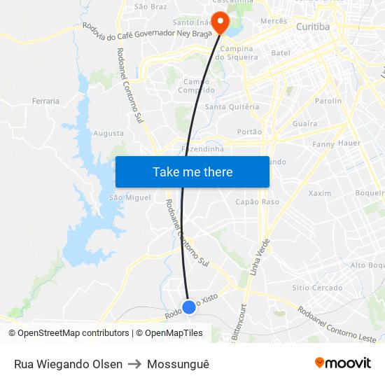 Rua Wiegando Olsen to Mossunguê map