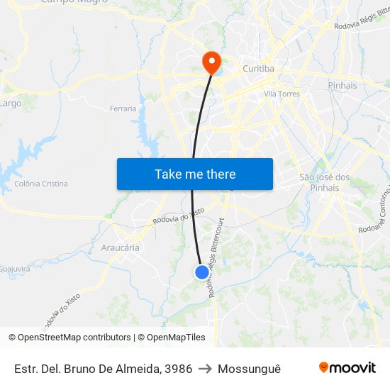 Estr. Del. Bruno De Almeida, 3986 to Mossunguê map
