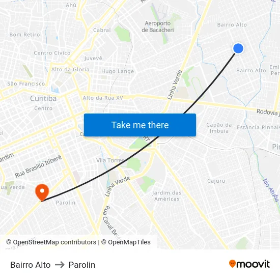 Bairro Alto to Parolin map