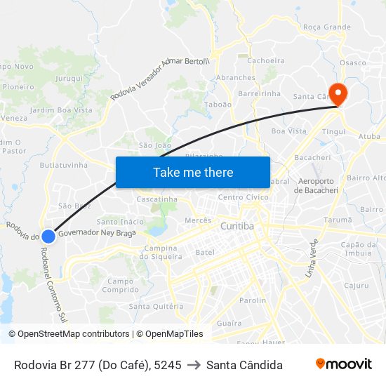 Rodovia Br 277 (Do Café), 5245 to Santa Cândida map