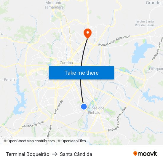 Terminal Boqueirão to Santa Cândida map
