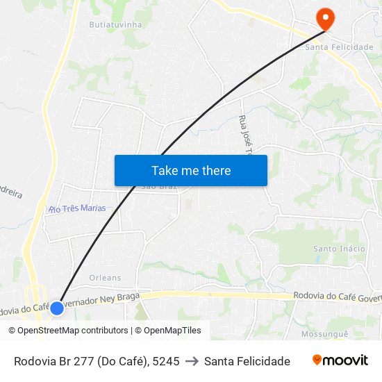 Rodovia Br 277 (Do Café), 5245 to Santa Felicidade map