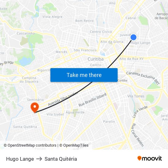 Hugo Lange to Santa Quitéria map