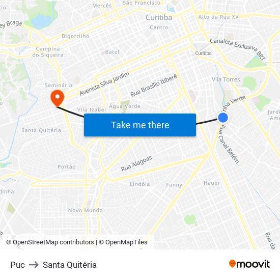 Puc to Santa Quitéria map