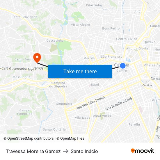 Travessa Moreira Garcez to Santo Inácio map