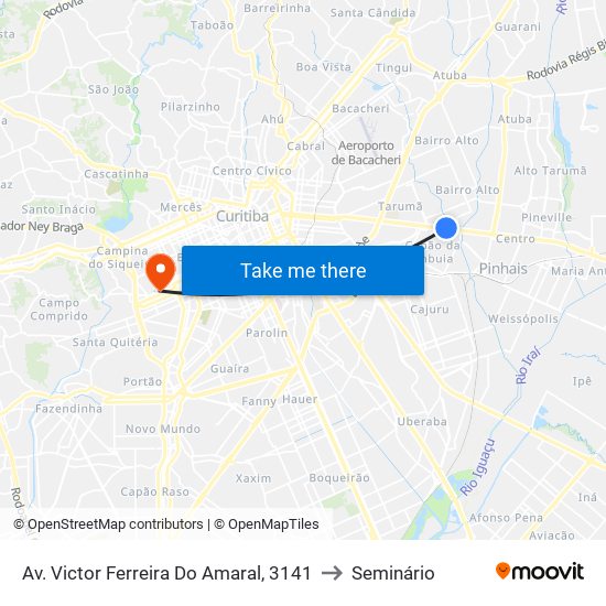 Av. Victor Ferreira Do Amaral, 3141 to Seminário map