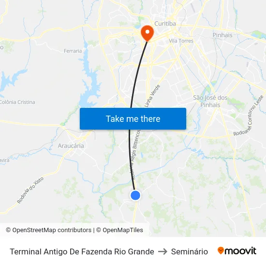 Terminal Antigo De Fazenda Rio Grande to Seminário map