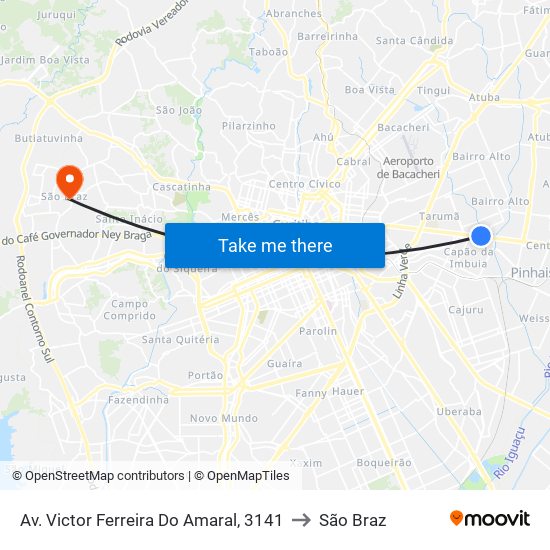 Av. Victor Ferreira Do Amaral, 3141 to São Braz map