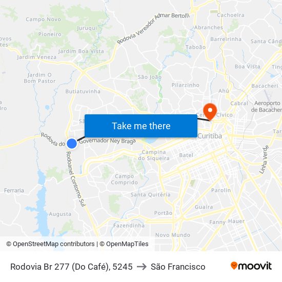 Rodovia Br 277 (Do Café), 5245 to São Francisco map