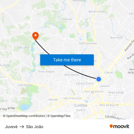 Juvevê to São João map