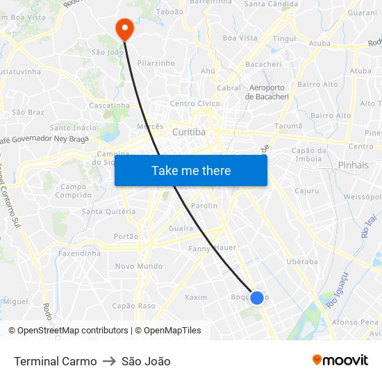 Terminal Carmo to São João map