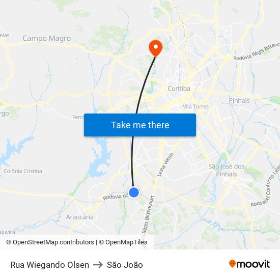 Rua Wiegando Olsen to São João map