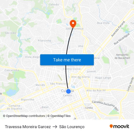 Travessa Moreira Garcez to São Lourenço map