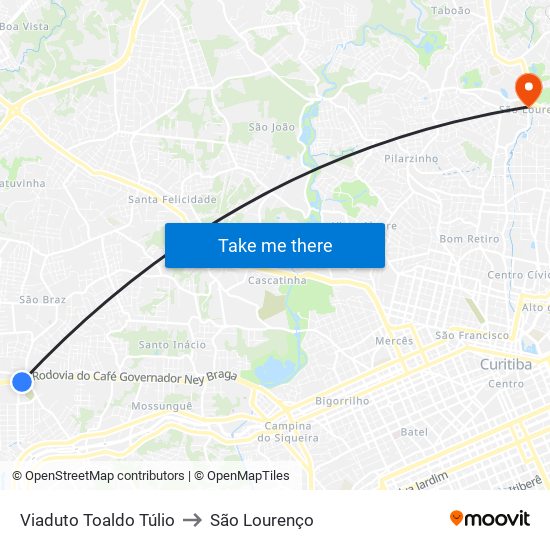 Viaduto Toaldo Túlio to São Lourenço map