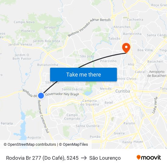 Rodovia Br 277 (Do Café), 5245 to São Lourenço map