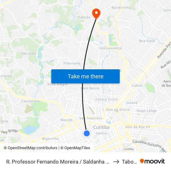 R. Professor Fernando Moreira / Saldanha Marinho to Taboão map