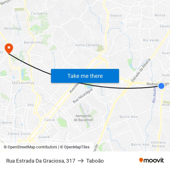 Rua Estrada Da Graciosa, 317 to Taboão map