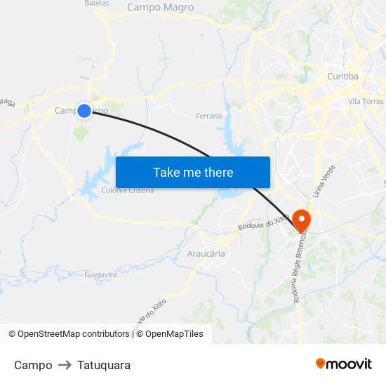 Campo to Tatuquara map