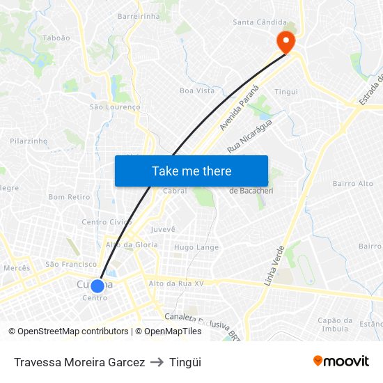 Travessa Moreira Garcez to Tingüi map