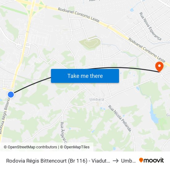 Rodovia Régis Bittencourt (Br 116) - Viaduto Pompéia to Umbará map