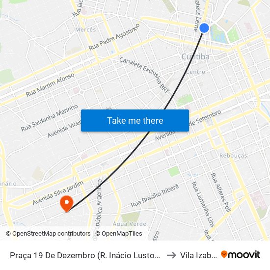 Praça 19 De Dezembro (R. Inácio Lustosa) to Vila Izabel map