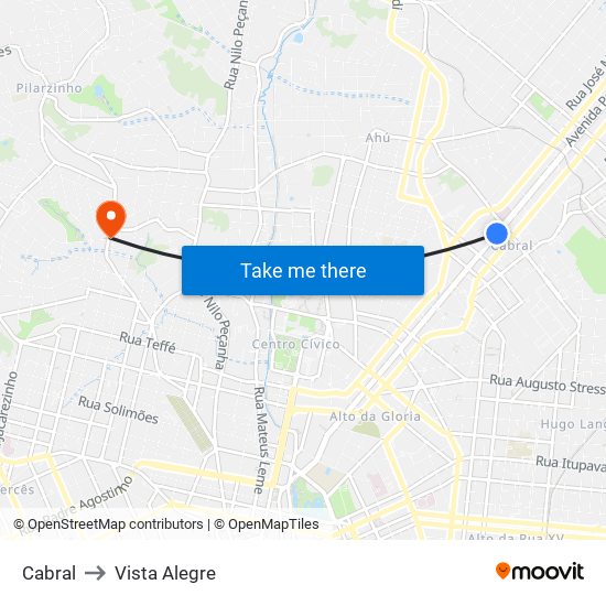 Cabral to Vista Alegre map