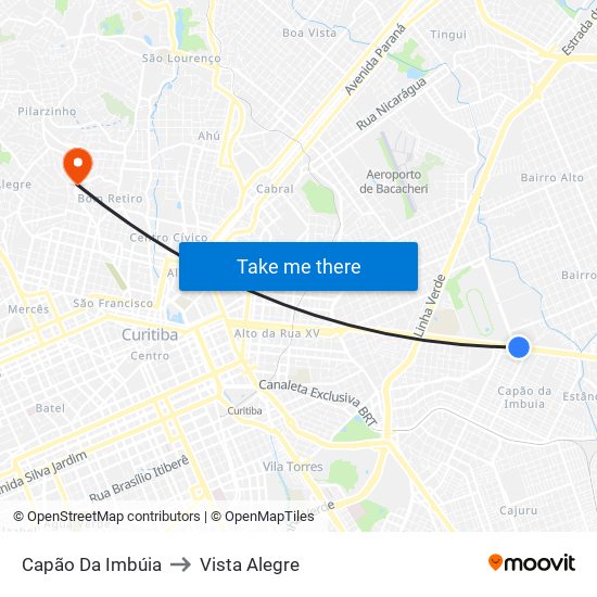 Capão Da Imbúia to Vista Alegre map