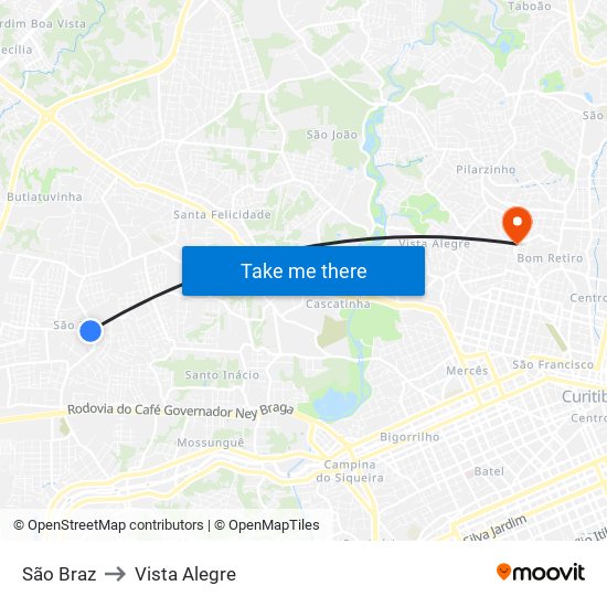 São Braz to Vista Alegre map