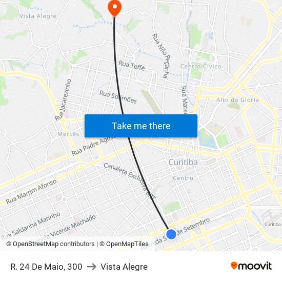 R. 24 De Maio, 300 to Vista Alegre map