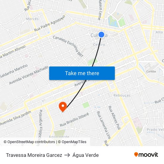 Travessa Moreira Garcez to Água Verde map