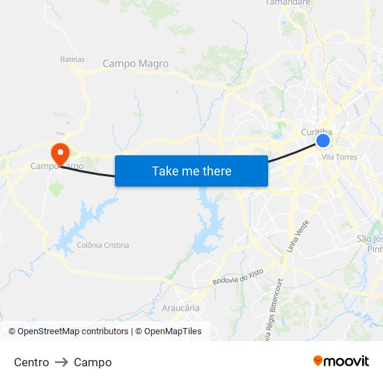 Centro to Campo map