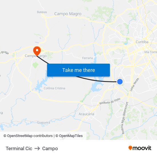 Terminal Cic to Campo map