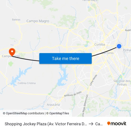 Shopping Jockey Plaza (Av. Victor Ferreira Do Amaral, 2300) to Campo map
