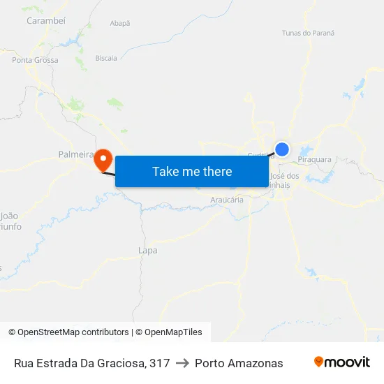 R. Estrada Da Graciosa, 317 to Porto Amazonas map
