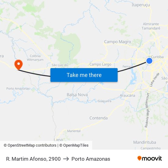 R. Martim Afonso, 2900 to Porto Amazonas map