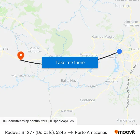 Rodovia Br 277 (Do Café), 5245 to Porto Amazonas map