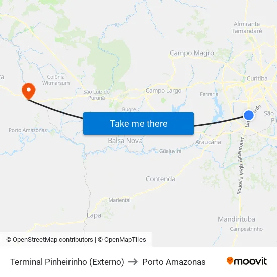 R. André Ferreira Barbosa, 7691 to Porto Amazonas map