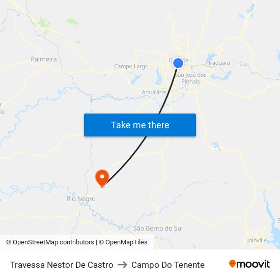 Travessa Nestor De Castro to Campo Do Tenente map