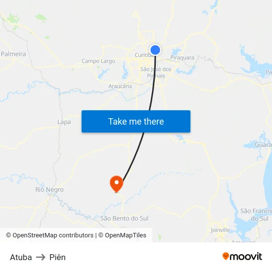 Atuba to Piên map