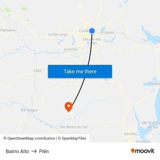 Bairro Alto to Piên map