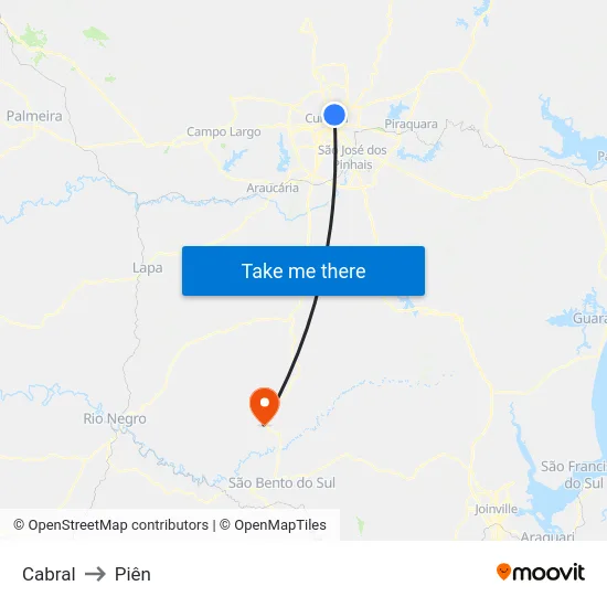 Cabral to Piên map